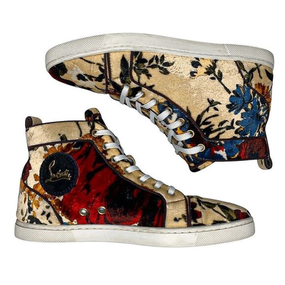 Christian Louboutin Bip Bip Orlato Velvet High Top Sneakers EU 36.5 US 6.5 - Picture 7 of 11